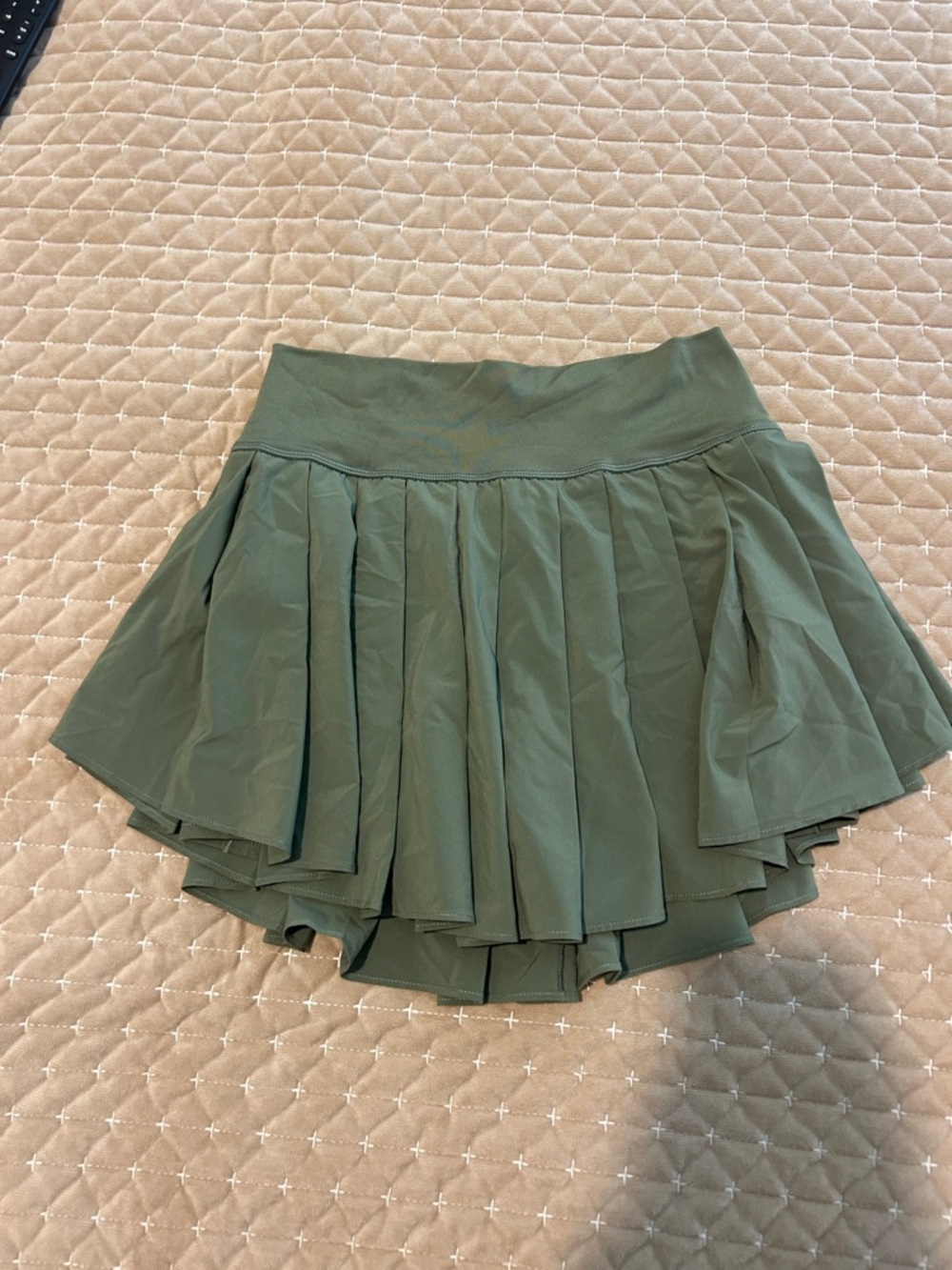 aerie Olive Circle Skater Mini Skirt